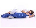 Poduszka ciążowa Longer dla kobiet w ciąży do spania - Sowy niebieskie