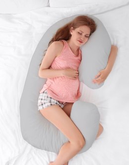 Poduszka ciążowa typu C poduszka dla kobiet w ciąży i do karmienia- antracyt