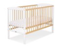 Drewniane łóżeczko dla niemowląt 120x60cm Leonardo biało-drewniane