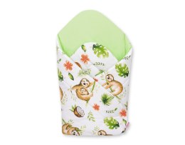 Rożek dla niemowląt usztywniany - leniwce beżowe/zielony