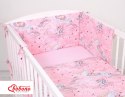 Uniwersalny ochraniacz do łóżeczka - jednorożce różowe