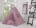 Namiot TIPI dla dzieci + mata + poduszki + zawieszki pióra - róż retro