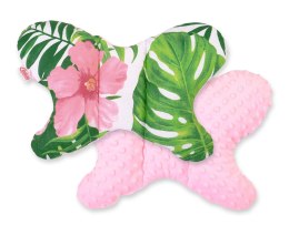 Poduszka antywstrząsowa BOBONO motylek - kwiaty tropikalne/różowy