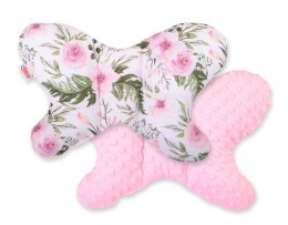 Poduszka antywstrząsowa BOBONO motylek - peonie różowe/różowy