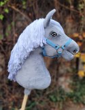 Hobby Horse Duży koń na kiju Premium - siwy A3