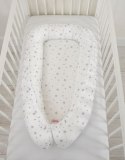 Kokon niemowlęcy dwustronny kojec otulacz Premium BOBONO- mini gwiazdki szare