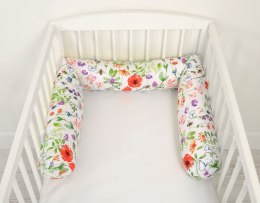 Ochraniacz wałek do łóżeczka niemowlęcego - łąka