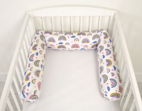 Ochraniacz wałek do łóżeczka niemowlęcego - tęcza