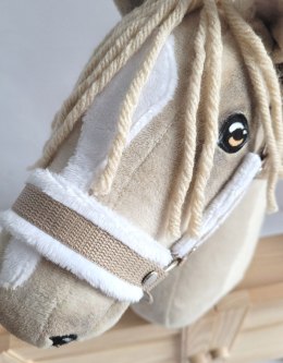 Kantar regulowany dla konia Hobby Horse A3 beżowy białym futerkiem