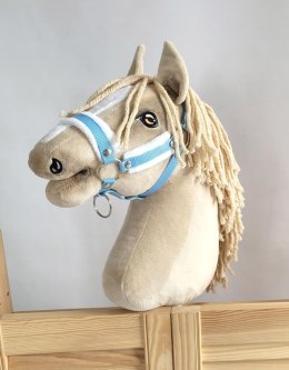 Kantar regulowany dla konia Hobby Horse A3 błękitny z białym futerkiem