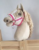 Kantar regulowany dla konia Hobby Horse A3 ciemny różowy białym futerkiem