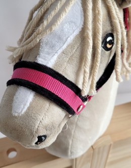 Kantar regulowany dla konia Hobby Horse A3 ciemny różowy z czarnym futerkiem