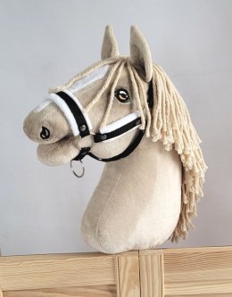 Kantar regulowany dla konia Hobby Horse A3 czarny białym futerkiem