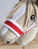 Kantar regulowany dla konia Hobby Horse A3 czerwony z białym futerkiem