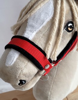 Kantar regulowany dla konia Hobby Horse A3 czerwony z czarnym futerkiem