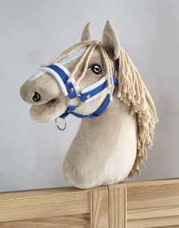 Kantar regulowany dla konia Hobby Horse A3 niebieski z białym futerkiem