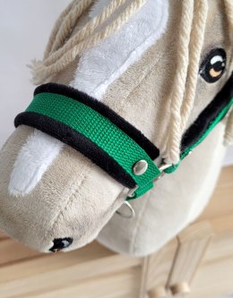 Kantar regulowany dla konia Hobby Horse A3 zielony z czarnym futerkiem