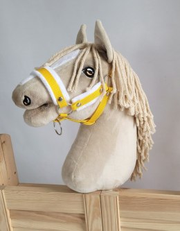 Kantar regulowany dla konia Hobby Horse A3 żółty z białym futerkiem