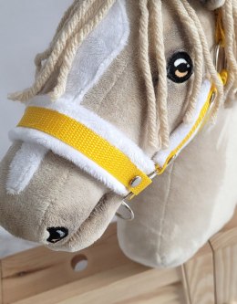 Kantar regulowany dla konia Hobby Horse A3 żółty z białym futerkiem