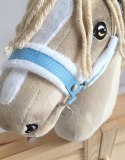 Zestaw do Hobby Horse: kantar A3 z białym futerkiem + uwiąz ze sznurka - biało-błękitny