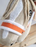 Zestaw do Hobby Horse: kantar A3 z białym futerkiem + uwiąz ze sznurka - biało-pomarańczowy