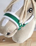 Zestaw do Hobby Horse: kantar A3 z białym futerkiem + uwiąz ze sznurka - biało-zielony