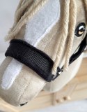 Zestaw do Hobby Horse: kantar A3 z czarnym futerkiem + uwiąz ze sznurka - czarno-czarny