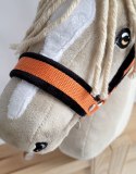 Zestaw do Hobby Horse: kantar A3 z czarnym futerkiem + uwiąz ze sznurka - czarno-pomarańczowy