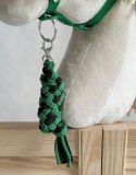 Zestaw do Hobby Horse: kantar A3 z czarnym futerkiem + uwiąz ze sznurka - czarno-zielony