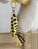 Zestaw do Hobby Horse: kantar A3 z czarnym futerkiem + uwiąz ze sznurka - czarno-żółty
