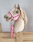 Uwiąz dla Hobby Horse ze sznurka - biało-ciemnoróżowy