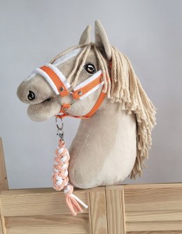 Uwiąz dla Hobby Horse ze sznurka - biało-pomarańczowy