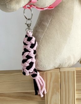 Uwiąz dla Hobby Horse ze sznurka - czarno-różowy