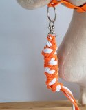 Zestaw do Hobby Horse: kantar A3 z białym futerkiem + uwiąz ze sznurka - neon-orange/ biały
