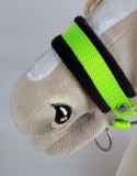 Zestaw do Hobby Horse: kantar A3 z czarnym futerkiem + uwiąz ze sznurka - neon-green/ czarny