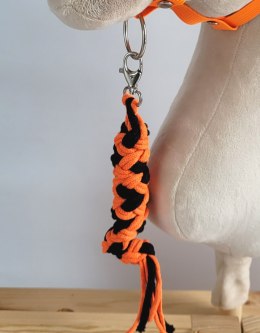 Zestaw do Hobby Horse: kantar A3 z czarnym futerkiem + uwiąz ze sznurka - neon-orange/ czarny