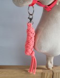 Zestaw do Hobby Horse: kantar A3 + uwiąz ze sznurka - neon-pink
