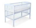 Drewniane łóżeczko dla niemowląt 120x60cm gwiazdki niebieskie