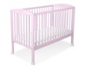 Drewniane łóżeczko dla niemowląt 120x60cm korony różowe