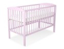 Drewniane łóżeczko dla niemowląt 120x60cm serca różowe