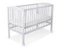Drewniane łóżeczko dla niemowląt 120x60cm serca szare