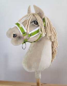 Kantar regulowany dla konia Hobby Horse A3 limonka białym futerkiem
