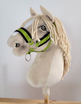Kantar regulowany dla konia Hobby Horse A3 limonka z czarnym futerkiem