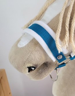 Kantar regulowany dla konia Hobby Horse A3 turkus białym futerkiem