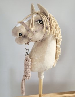 Zestaw do Hobby Horse: kantar A3 + uwiąz ze sznurka - beżowy