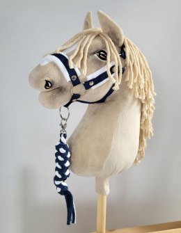 Uwiąz dla Hobby Horse ze sznurka - biało-granatowy