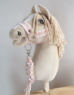 Uwiąz dla Hobby Horse ze sznurka - biało-pudrowy róż