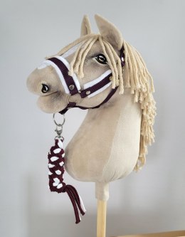 Uwiąz dla Hobby Horse ze sznurka - biało-śliwkowy