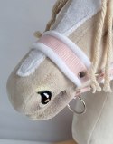 Zestaw do Hobby Horse: kantar A3 z białym futerkiem + uwiąz ze sznurka - biało-pudrowy róż