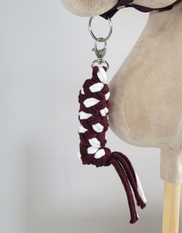 Zestaw do Hobby Horse: kantar A3 z białym futerkiem + uwiąz ze sznurka - biało-śliwkowy